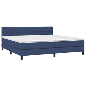 Letto a Molle Materasso e LED Blu 200x200cm in Tessuto 3133427