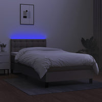 Letto a Molle con Materasso e LED Tortora 80x200 cm in Tessuto cod mxl 54616