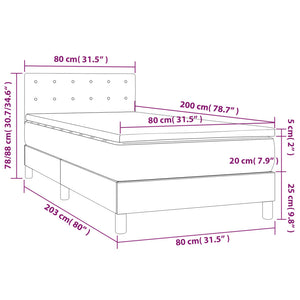 Letto a Molle con Materasso e LED Blu 80x200 cm in Tessuto 3133435