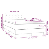 Letto a Molle Materasso e LED Grigio Scuro 120x200cm in Tessuto cod mxl 65256