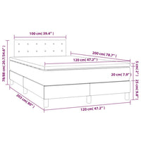 Letto a Molle Materasso e LED Marrone Scuro 120x200 cm Tessuto cod mxl 55736