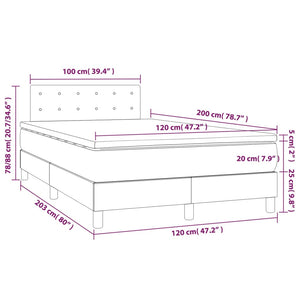 Letto a Molle Materasso e LED Marrone Scuro 120x200 cm Tessuto cod mxl 55736