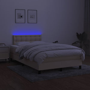 Letto a Molle con Materasso e LED Crema 120x200cm in Tessuto cod mxl 54744