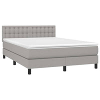 Letto a Molle Materasso e LED Grigio Chiaro 140x190 cm Tessutocod mxl 122730