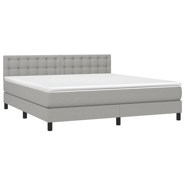 Letto a Molle Materasso e LED Grigio Chiaro 180x200 cm Tessuto cod mxl 62408