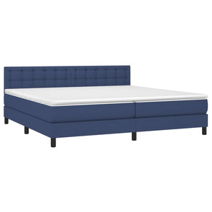 Letto a Molle Materasso e LED Blu 200x200cm in Tessuto 3133507