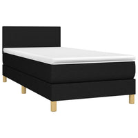 Letto a Molle con Materasso e LED Nero 90x190 cm in Tessuto 3133519