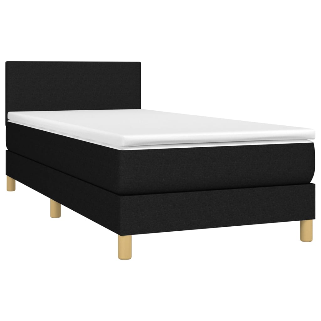 Letto a Molle con Materasso e LED Nero 90x190 cm in Tessutocod mxl 122740