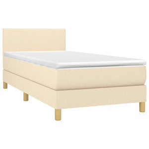 Letto a Molle con Materasso e LED Crema 90x190 cm in Tessutocod mxl 98810