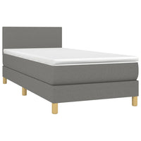 Letto a Molle Materasso e LED Grigio Scuro 100x200cm in Tessutocod mxl 98811