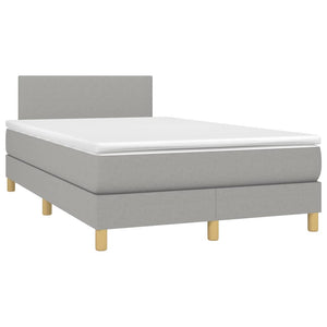 Letto a Molle Materasso e LED Grigio Chiaro 120x200 cm Tessuto cod mxl 61604