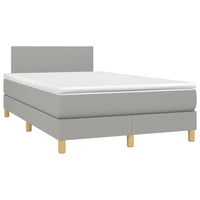 Letto a Molle Materasso e LED Grigio Chiaro 120x200 cm Tessuto 3133541