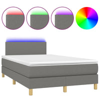 Letto a Molle Materasso e LED Grigio Scuro 120x200cm in Tessuto cod mxl 59987