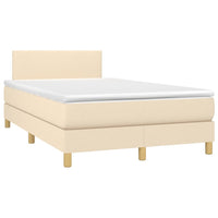 Letto a Molle con Materasso e LED Crema 120x200cm in Tessuto cod mxl 61076