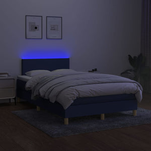 Letto a Molle con Materasso e LED Blu 120x200cm in Tessuto cod mxl 64230