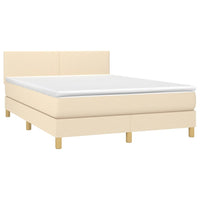 Letto a Molle con Materasso e LED Crema 140x190 cm in Tessutocod mxl 74811