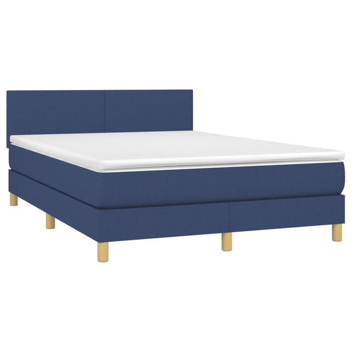 Letto a Molle con Materasso e LED Blu 140x190 cm in Tessutocod mxl 98812