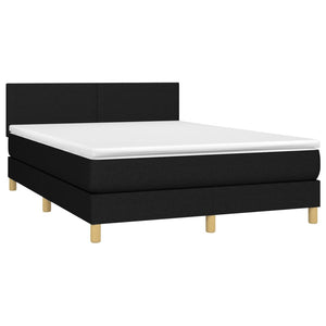 Letto a Molle con Materasso e LED Nero 140x200 cm in Tessutocod mxl 122737