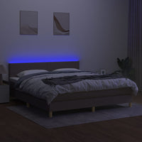 Letto a Molle con Materasso e LED Tortora 160x200 cm in Tessuto cod mxl 63692