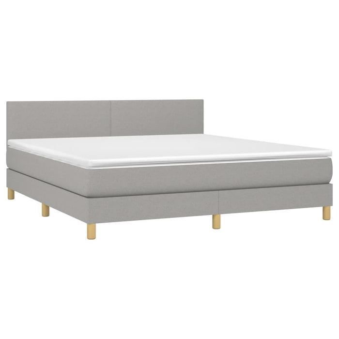 Letto a Molle Materasso e LED Grigio Chiaro 180x200 cm Tessutocod mxl 122741