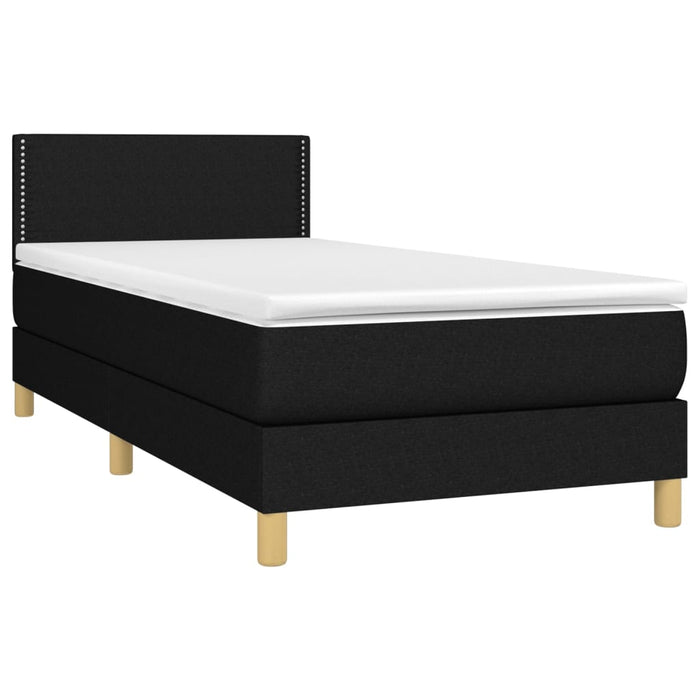 Letto a Molle con Materasso e LED Nero 90x190 cm in Tessutocod mxl 122745