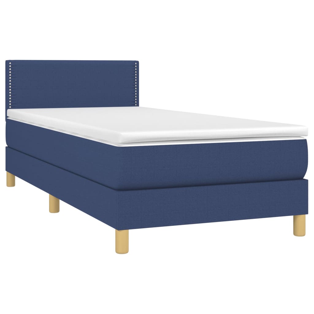 Letto a Molle con Materasso e LED Blu 90x190 cm in Tessuto cod mxl 61060