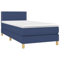 Letto a Molle con Materasso e LED Blu 90x190 cm in Tessuto cod mxl 61060