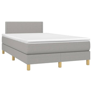 Letto a Molle Materasso e LED Grigio Chiaro 120x200 cm Tessuto cod mxl 55946