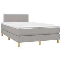 Letto a Molle Materasso e LED Grigio Chiaro 120x200 cm Tessuto 3133621