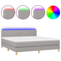 Letto a Molle Materasso e LED Grigio Chiaro 160x200 cm Tessutocod mxl 98827