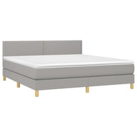 Letto a Molle Materasso e LED Grigio Chiaro 160x200 cm Tessuto 3133645