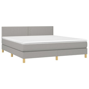 Letto a Molle Materasso e LED Grigio Chiaro 180x200 cm Tessuto 3133653