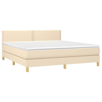 Letto a Molle con Materasso e LED Crema 180x200 cm in Tessuto cod mxl 61927