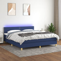 Letto a Molle con Materasso e LED Blu 180x200 cm in Tessutocod mxl 74825