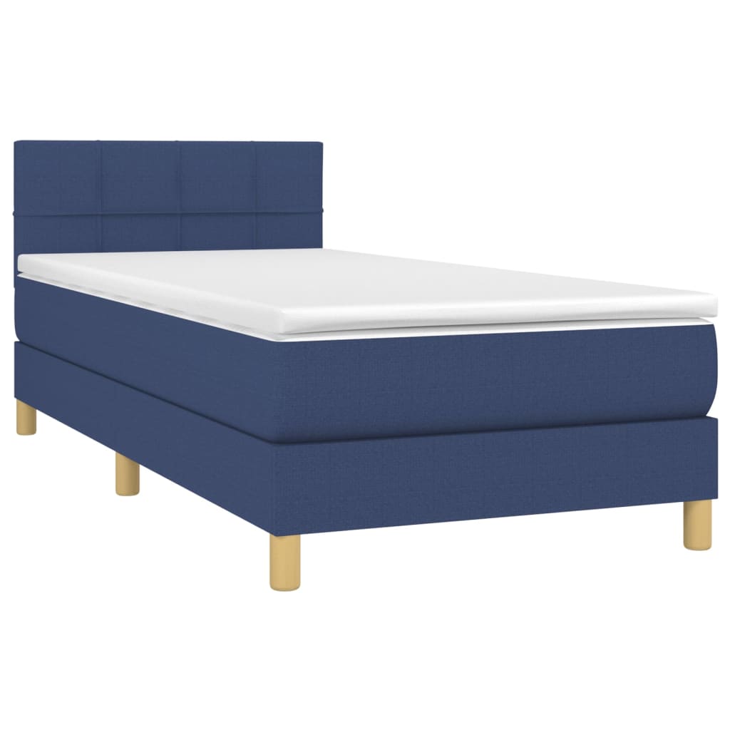 Letto a Molle con Materasso e LED Blu 90x190 cm in Tessuto cod mxl 61061