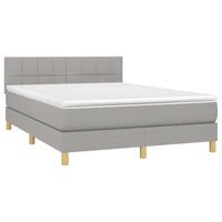 Letto a Molle Materasso e LED Grigio Chiaro 140x200 cm Tessuto 3133717