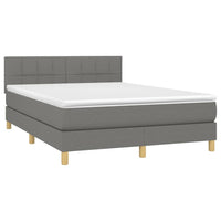 Letto a Molle Materasso e LED Grigio Scuro 140x200cm in Tessutocod mxl 122754