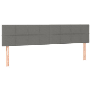 Letto a Molle Materasso e LED Grigio Scuro 160x200cm in Tessuto 3133726