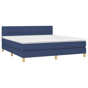 Letto a Molle con Materasso e LED Blu 160x200 cm in Tessuto cod mxl 62570