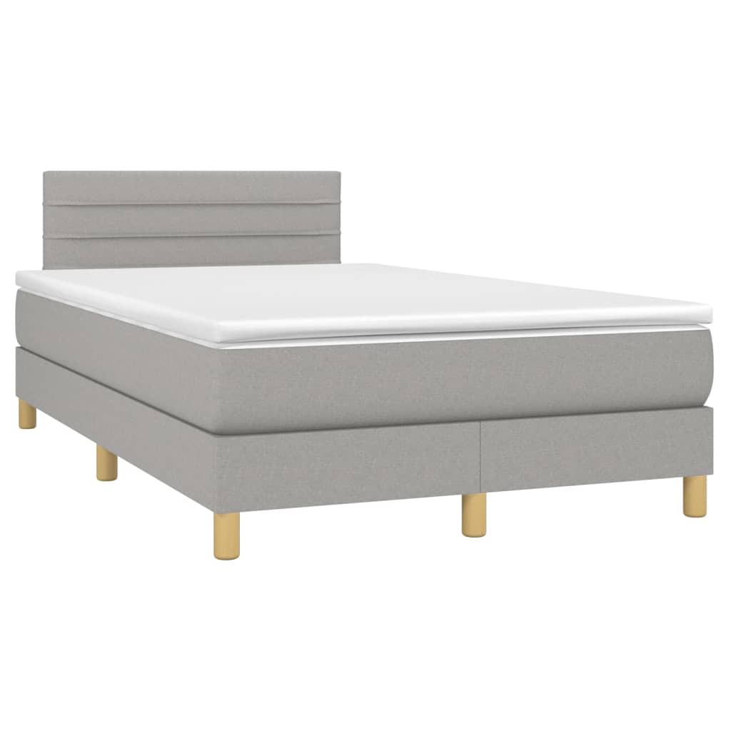 Letto a Molle Materasso e LED Grigio Chiaro 120x200 cm Tessuto cod mxl 62808