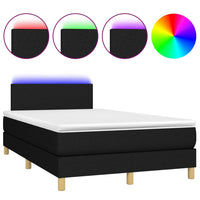 Letto a Molle con Materasso e LED Nero 120x200cm in Tessuto cod mxl 60256