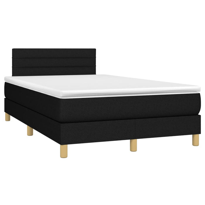 Letto a Molle con Materasso e LED Nero 120x200cm in Tessuto cod mxl 60256