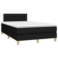 Letto a Molle con Materasso e LED Nero 120x200cm in Tessuto 3133783