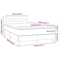 Letto a Molle con Materasso e LED Blu 120x200cm in Tessuto 3133787