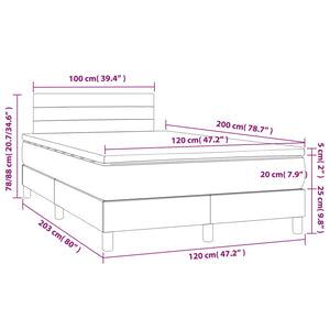 Letto a Molle con Materasso e LED Blu 120x200cm in Tessuto 3133787