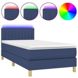 Letto a Molle con Materasso e LED Blu 80x200 cm in Tessuto cod mxl 55976