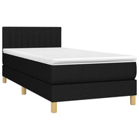 Letto a Molle con Materasso e LED Nero 90x200 cm in Tessuto cod mxl 64775