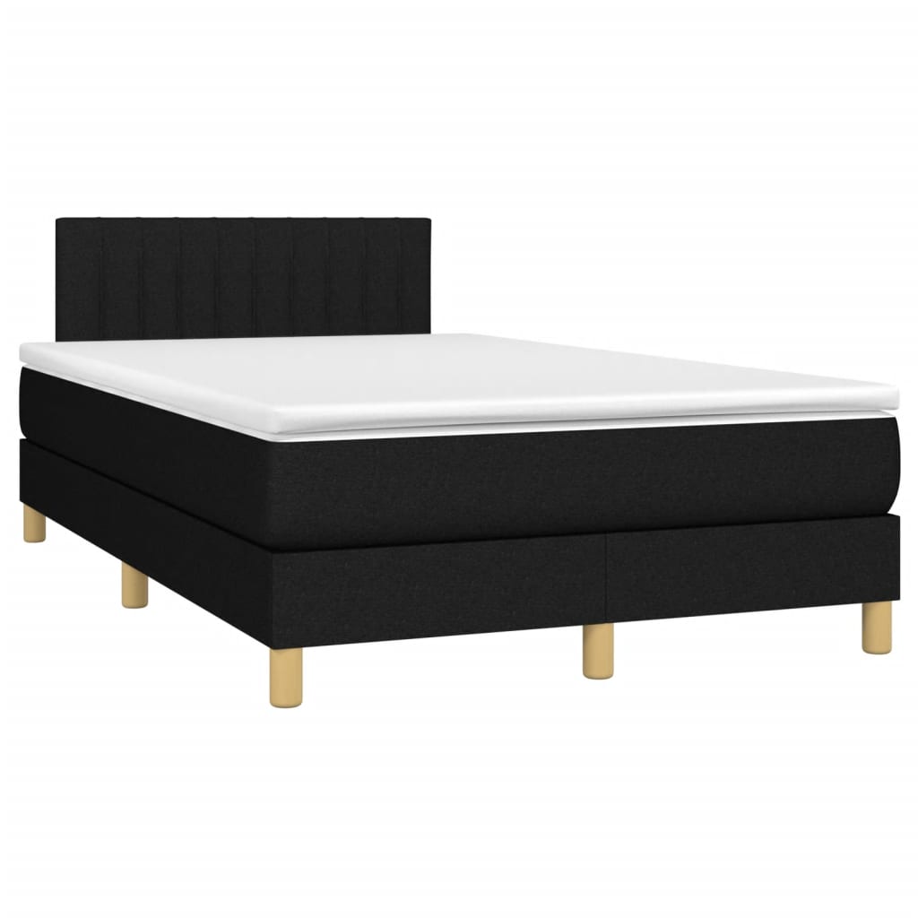 Letto a Molle con Materasso e LED Nero 120x200cm in Tessuto cod mxl 57919