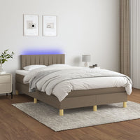 Letto a Molle con Materasso e LED Tortora 120x200cm in Tessuto cod mxl 62010