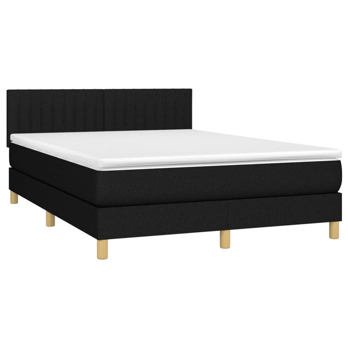 Letto a Molle con Materasso e LED Nero 140x190 cm in Tessuto cod mxl 62325